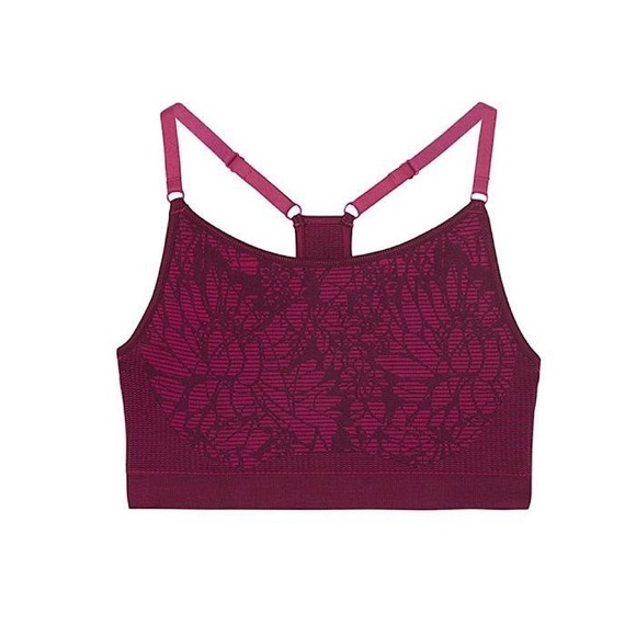 Fabletics Samana Seamless Sports Bra Purple Jacquard Floral Size XXS - Picture 5 of 6